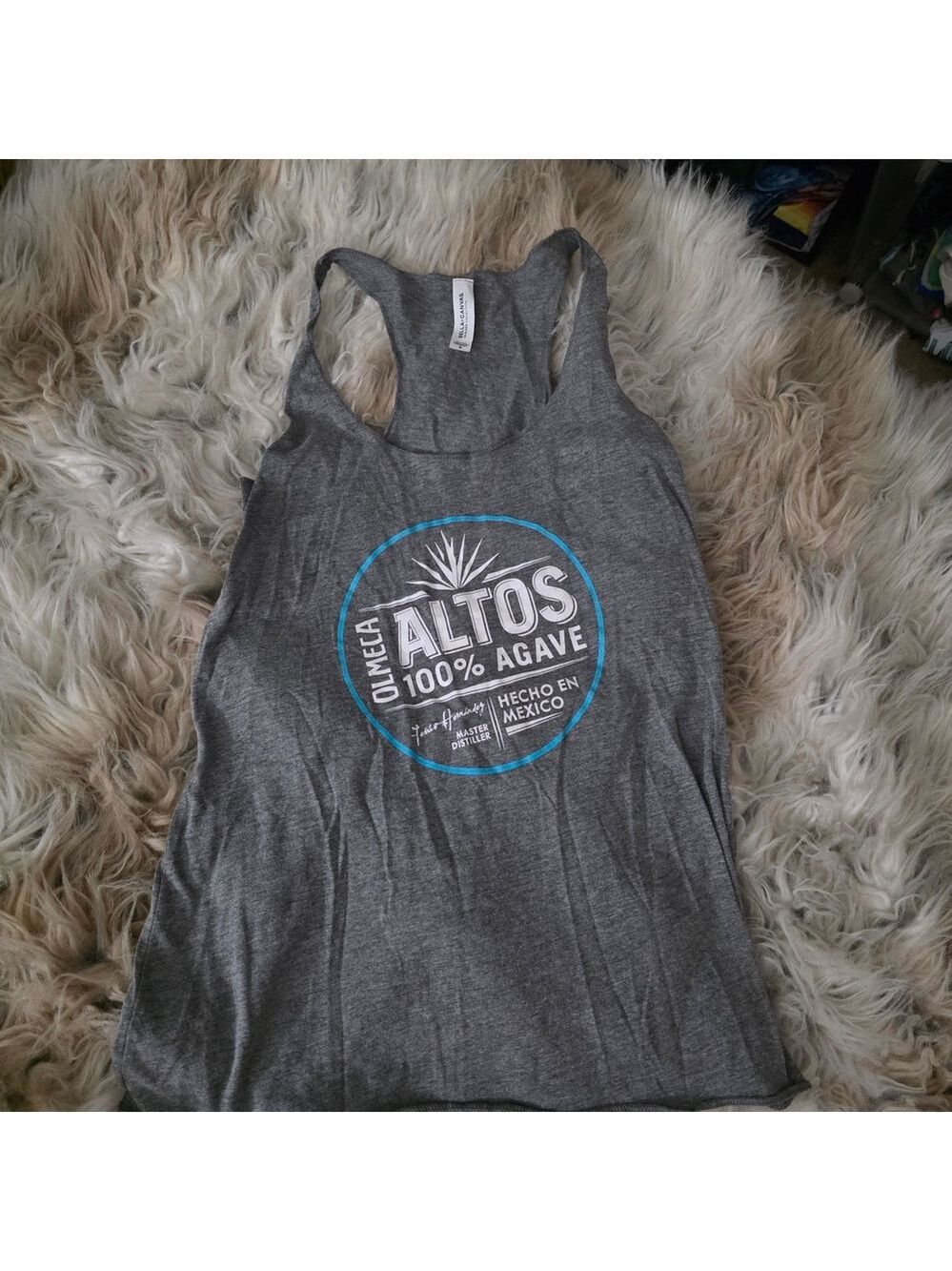 100% Agave Gray Racerback Tank Top - Women
